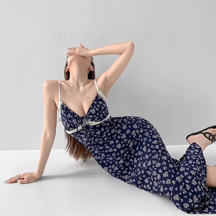 ETSE Slip Dresses Women's Blue-3