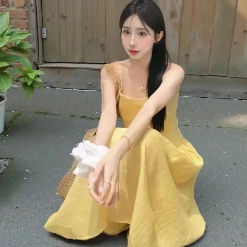 ETSE Slip Dresses Women's Yellow-2