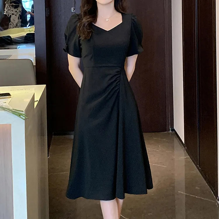ETSE Short Sleeved Dresses Women's Black-5
