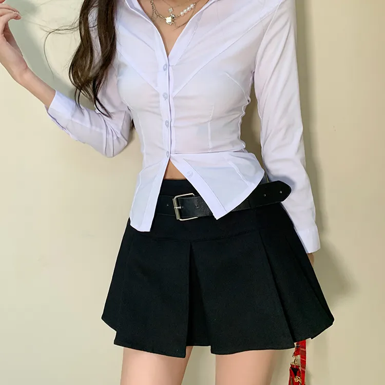 ETSE Casual Short Skirts Women's Black-2