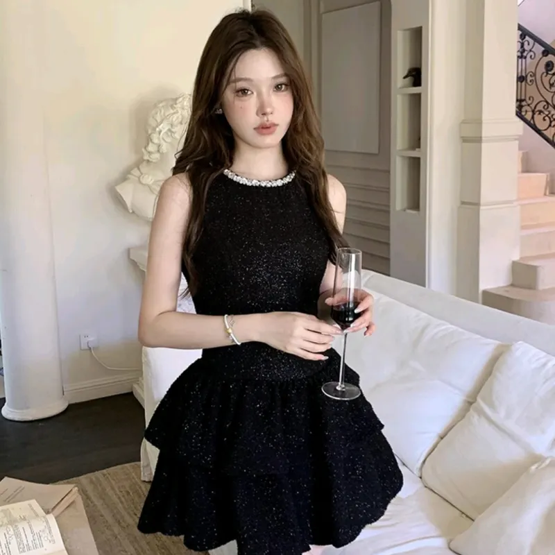 ETSE Sleeveless Dresses Women's Black-2