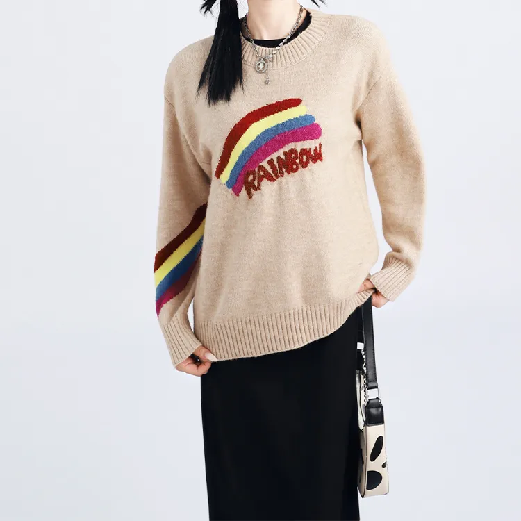 ETSE Knitwear Women's Rainbow Oat Gray-2