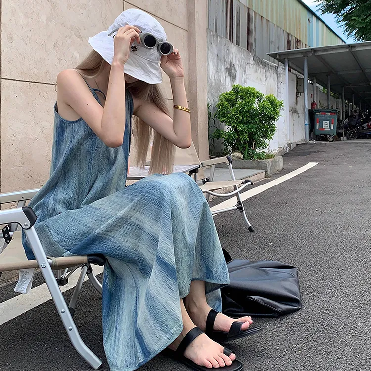 ETSE Slip Dresses Women's Blue-3