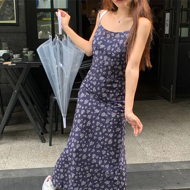 ETSE Slip Dresses Women's Navy Blue-2