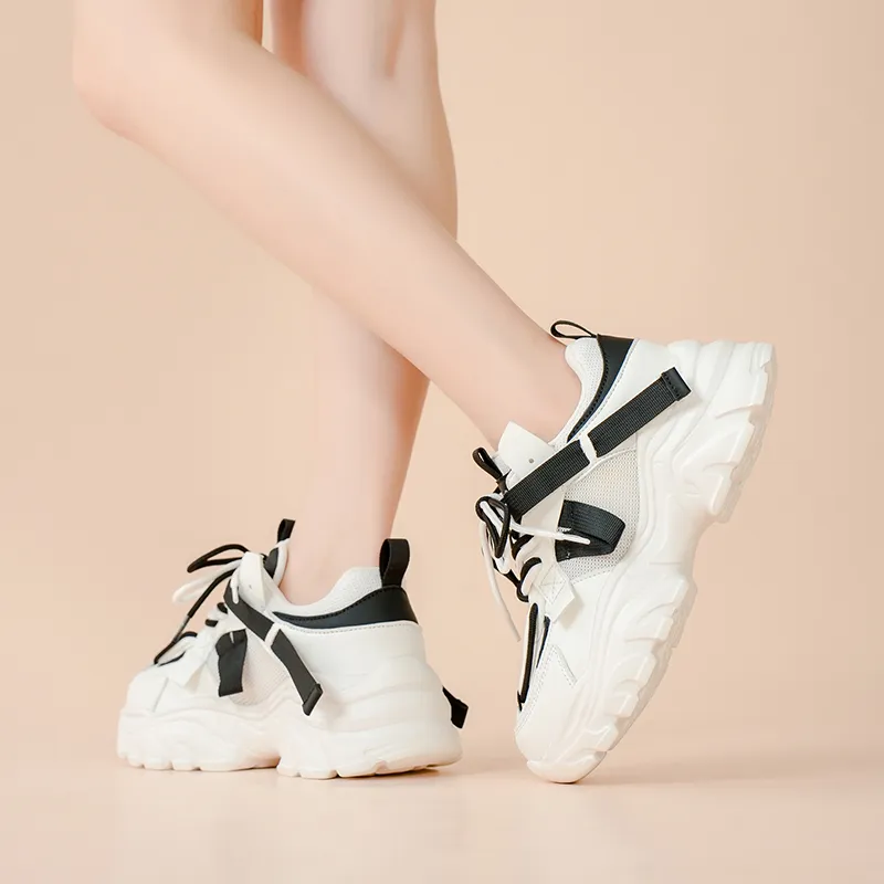 Mulinsen Slip Resistant, Abrasion Resistant, Lightweight, Height Increasing Low Top Chunky Sneakers Women's-13