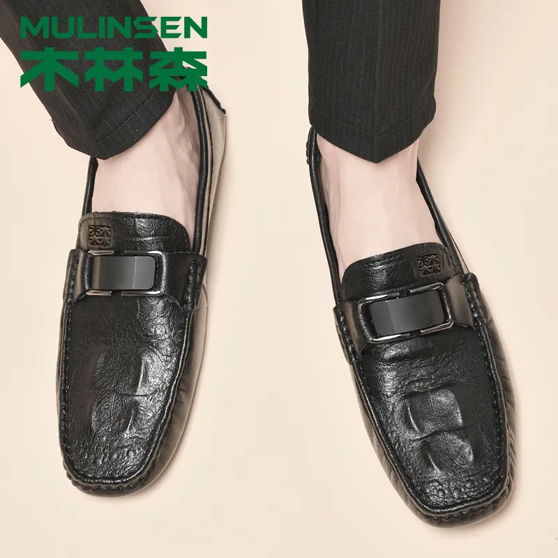 Mulinsen Gommino Loafers Men Black/Blue/White/Gray-6