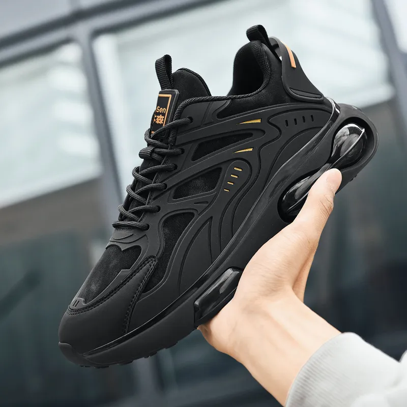 Mulinsen Slip Resistant, Abrasion Resistant, Thermal Low Top Casual Shoes Men's Black Gold-11