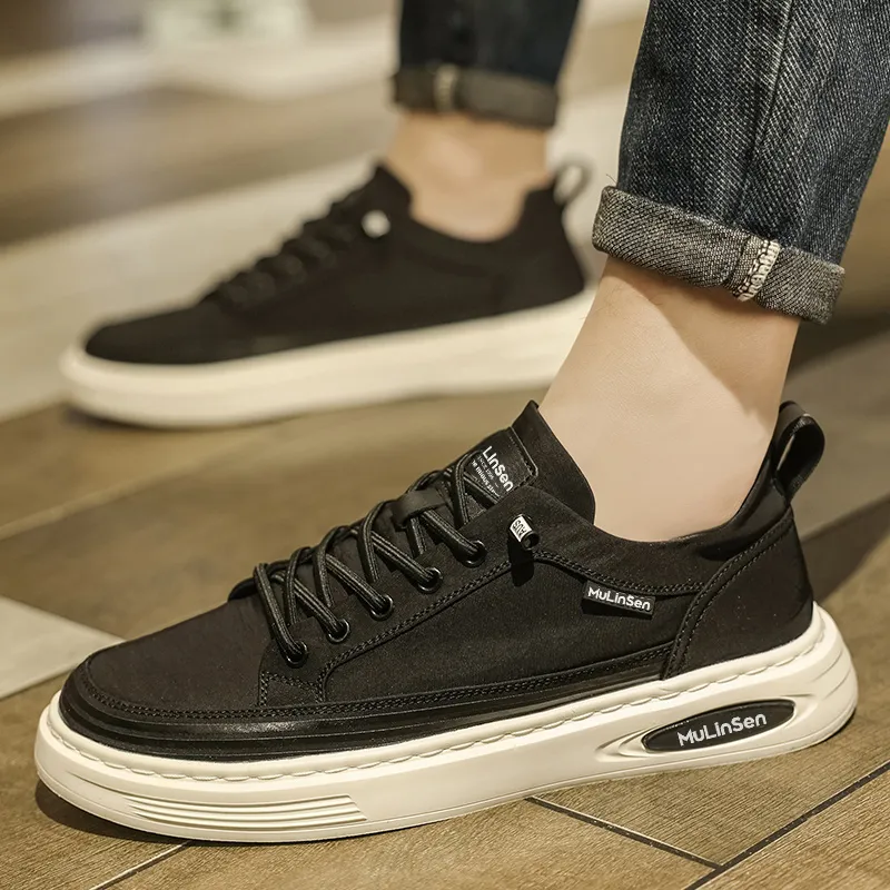 Mulinsen Anti Slip Wear Resistant Low Top Skateboard Shoes Men's-4