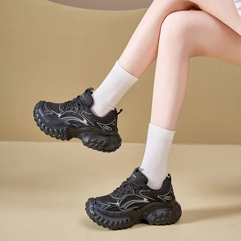 Mulinsen Anti Slip And Wear Resistant Height Increasing Low Top Chunky Sneakers Women's-5
