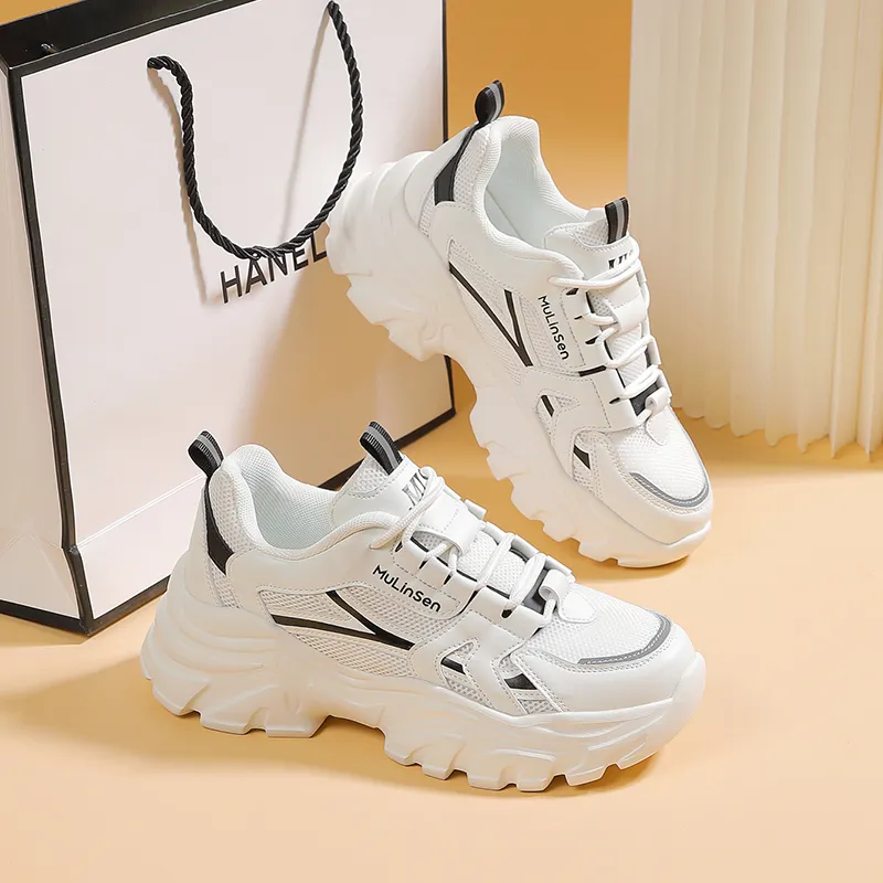 Mulinsen Slip Resistant, Abrasion Resistant, Lightweight Low Top Chunky Sneakers Women's-6