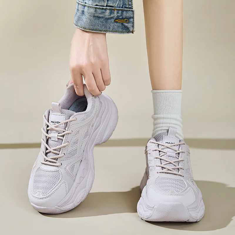 Mulinsen Anti Slip And Wear Resistant Height Increasing Low Top Chunky Sneakers Women's-10