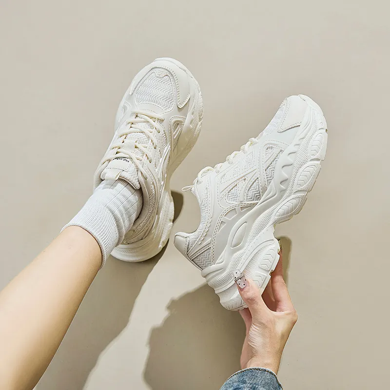 Mulinsen Anti Slip And Wear Resistant Height Increasing Low Top Chunky Sneakers Women's-4