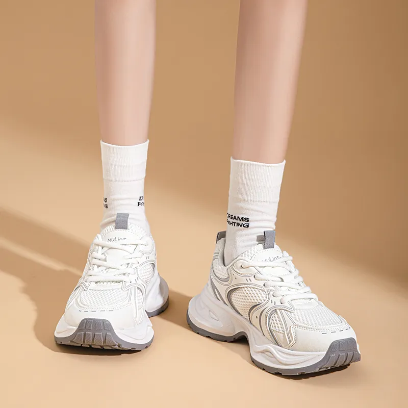 Mulinsen Slip Resistant, Abrasion Resistant, Lightweight Low Top Chunky Sneakers Women's-5