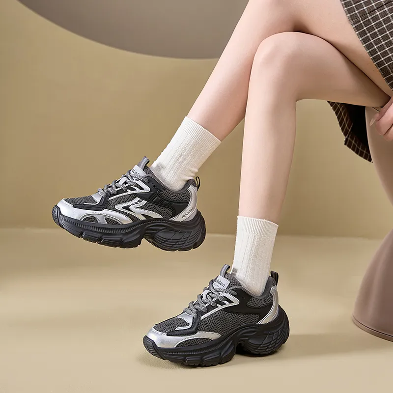Mulinsen Slip Resistant, Abrasion Resistant, Lightweight Low Top Chunky Sneakers Women's-10
