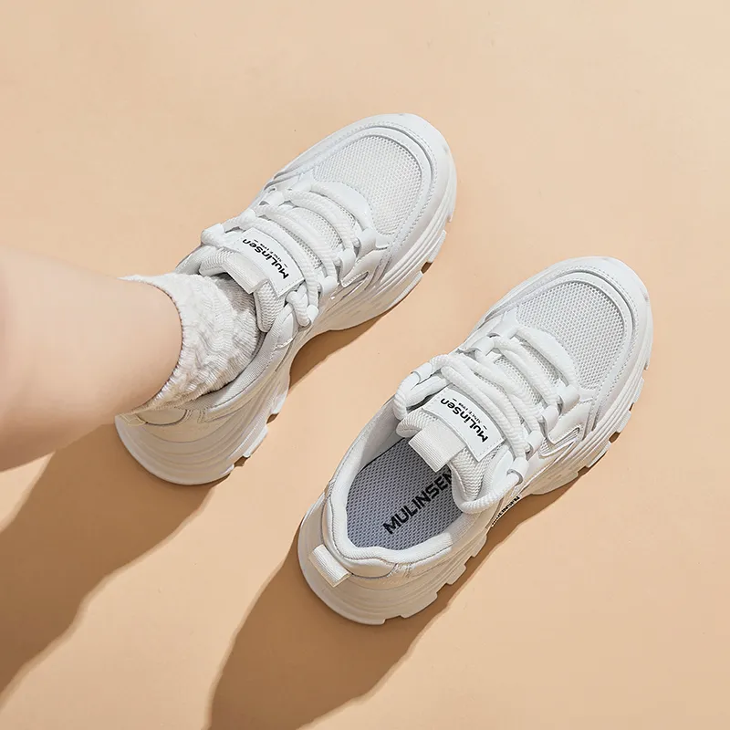 Mulinsen Slip Resistant, Abrasion Resistant, Breathable Low Top Chunky Sneakers Women's-4