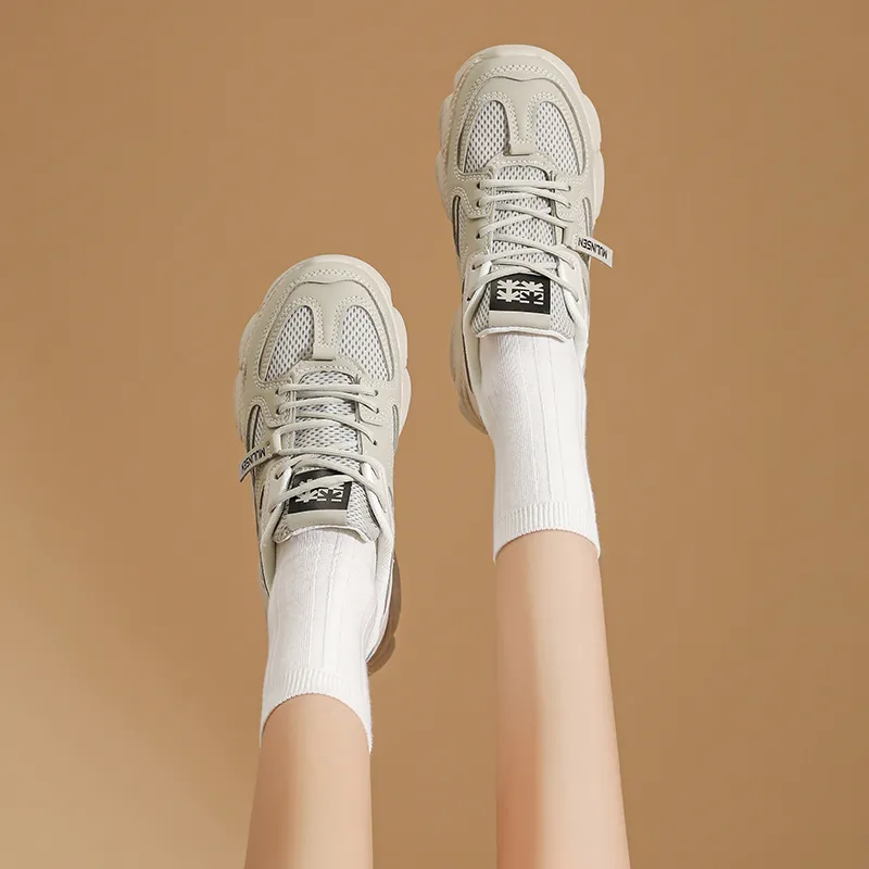 Mulinsen Slip Resistant, Abrasion Resistant, Lightweight, Height Increasing Low Top Chunky Sneakers Women's-11