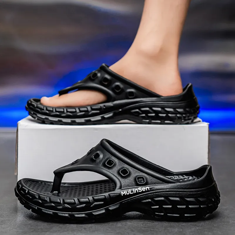 Mulinsen Odor Resistant Slip Resistant Flip Flops Men's-5