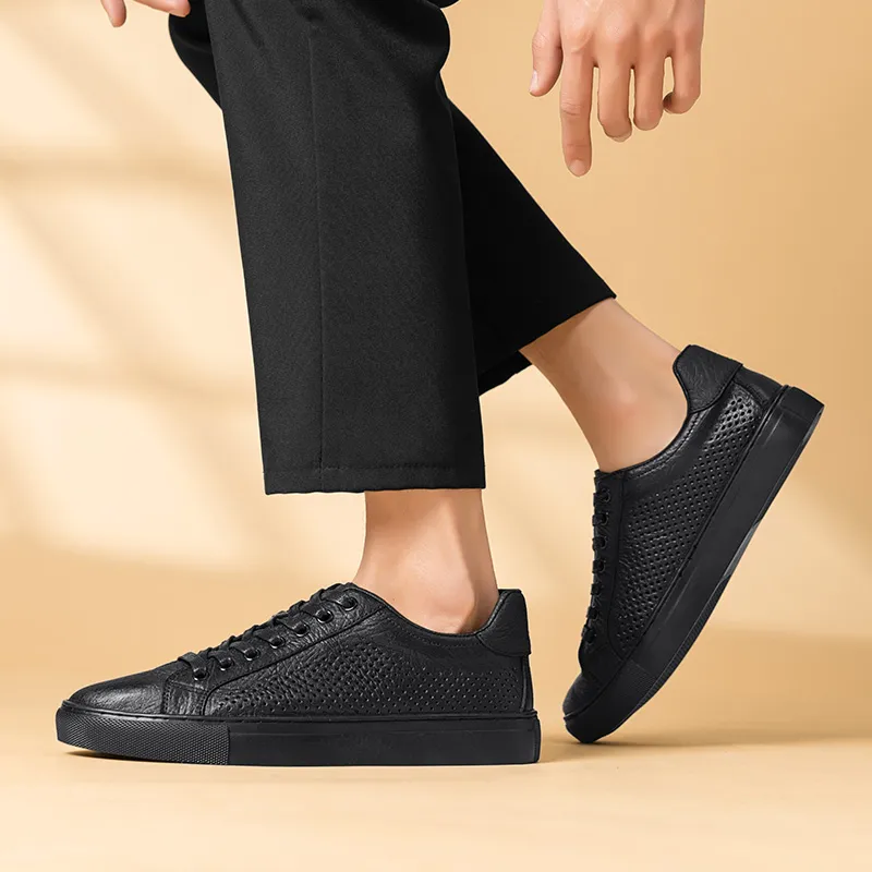 Mulinsen Slip Resistant, Abrasion Resistant, Lightweight, Breathable Low Top Skateboard Shoes Men's Black-5