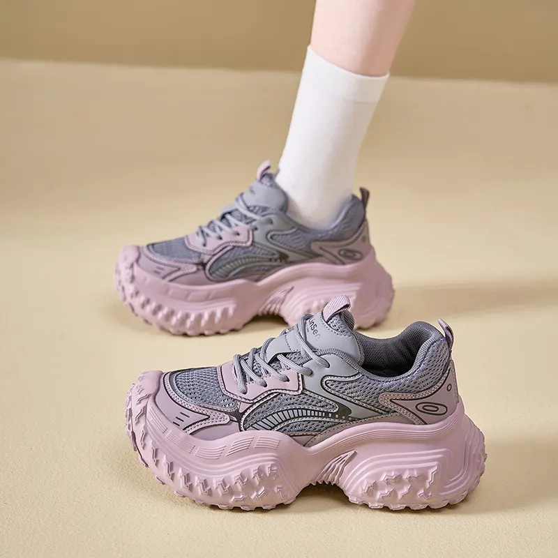Mulinsen Anti Slip And Wear Resistant Height Increasing Low Top Chunky Sneakers Women's-10