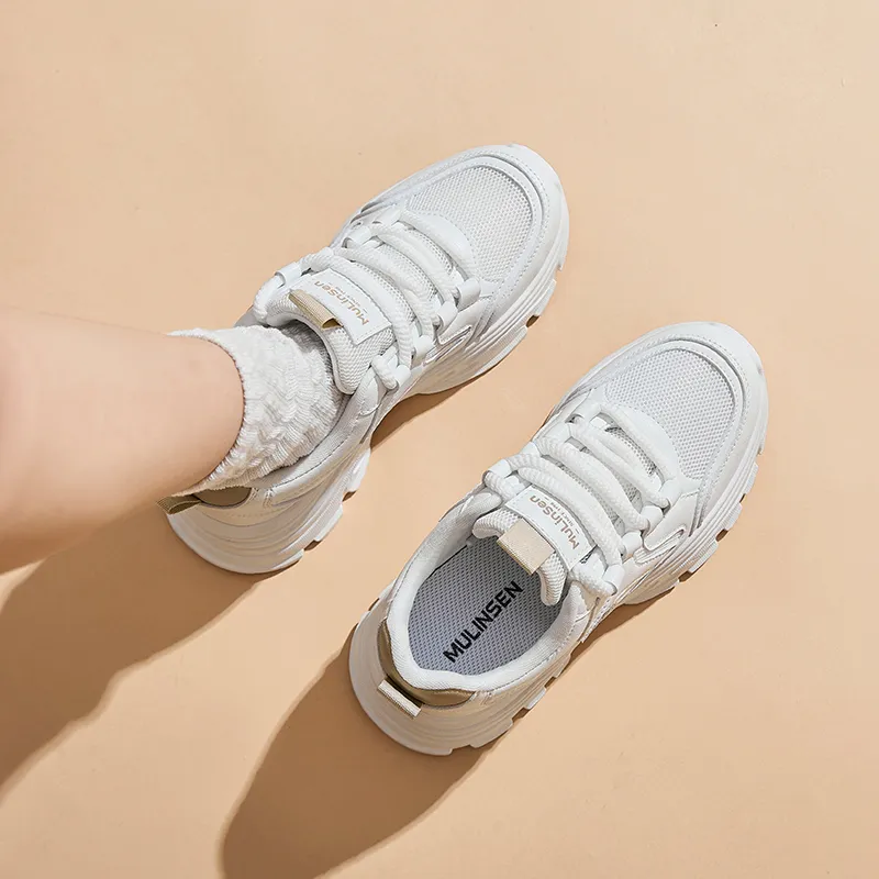 Mulinsen Slip Resistant, Abrasion Resistant, Breathable Low Top Chunky Sneakers Women's-10