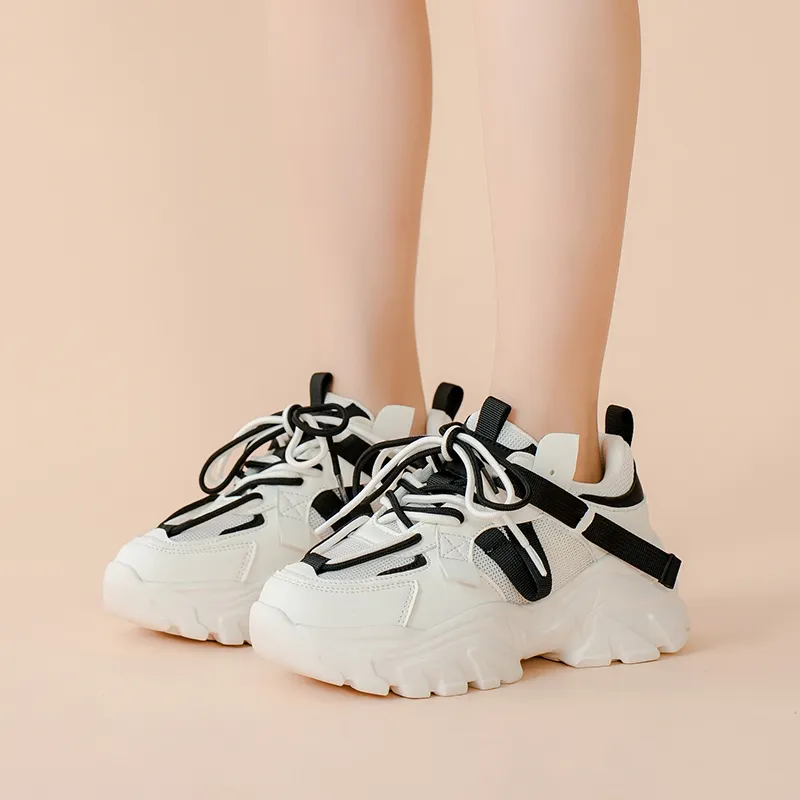 Mulinsen Slip Resistant, Abrasion Resistant, Lightweight, Height Increasing Low Top Chunky Sneakers Women's-10