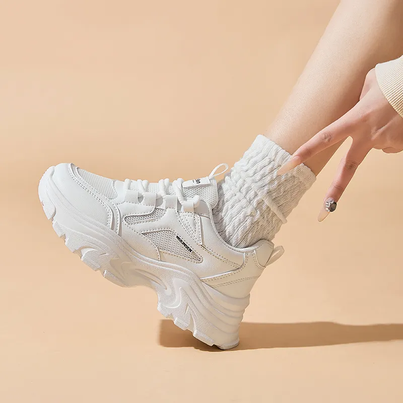 Mulinsen Slip Resistant, Abrasion Resistant, Breathable Low Top Chunky Sneakers Women's-5
