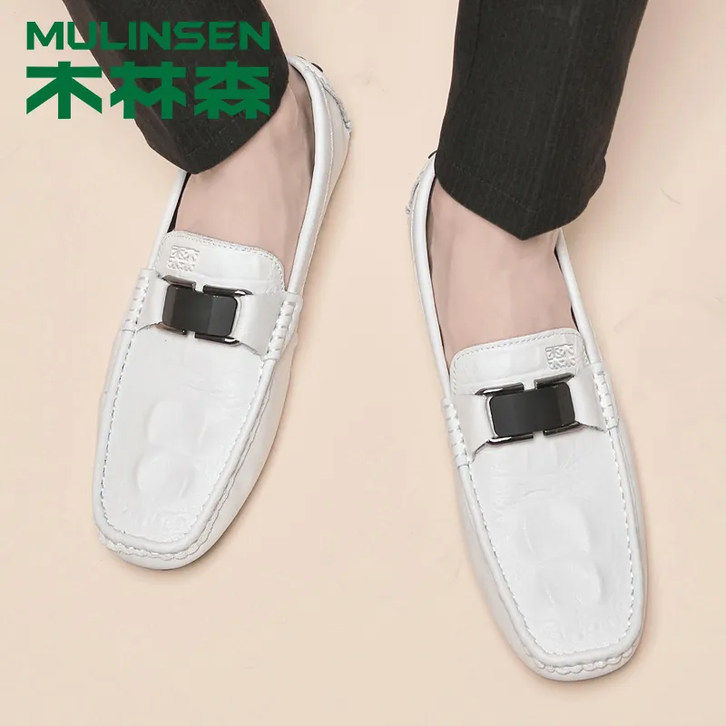 Mulinsen Gommino Loafers Men Black/Blue/White/Gray-19