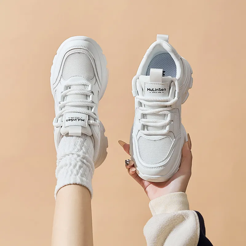 Mulinsen Slip Resistant, Abrasion Resistant, Breathable Low Top Chunky Sneakers Women's-3