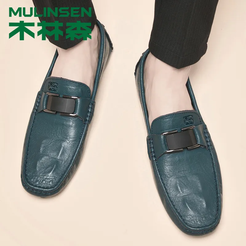 Mulinsen Gommino Loafers Men Black/Blue/White/Gray-14
