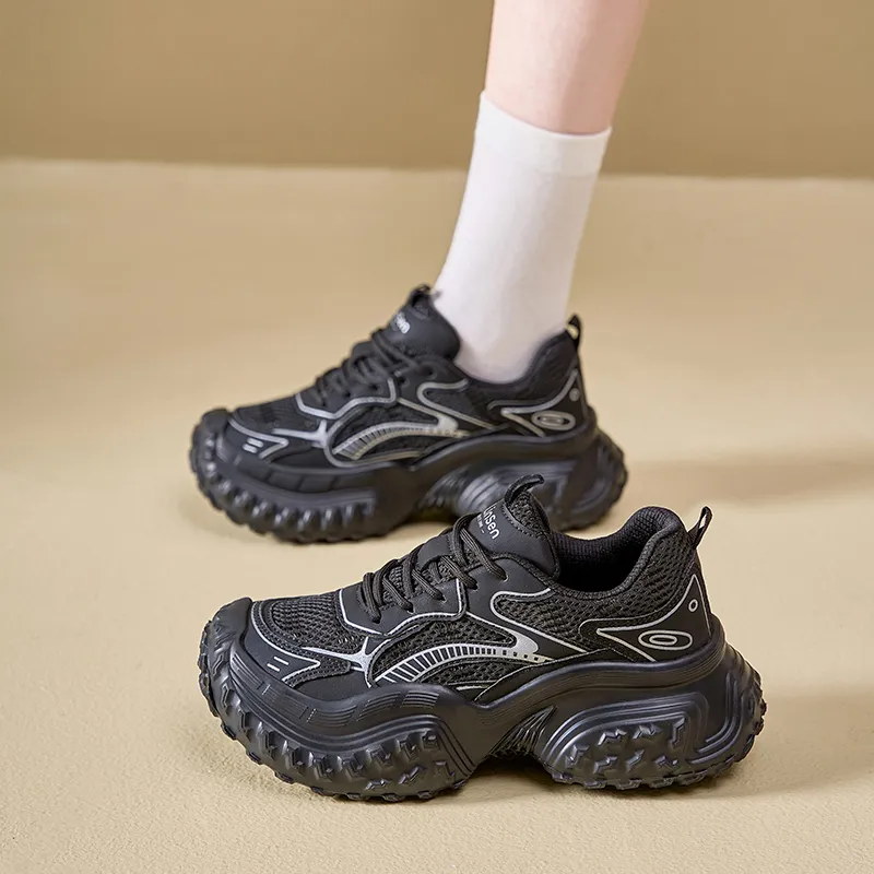 Mulinsen Anti Slip And Wear Resistant Height Increasing Low Top Chunky Sneakers Women's-4