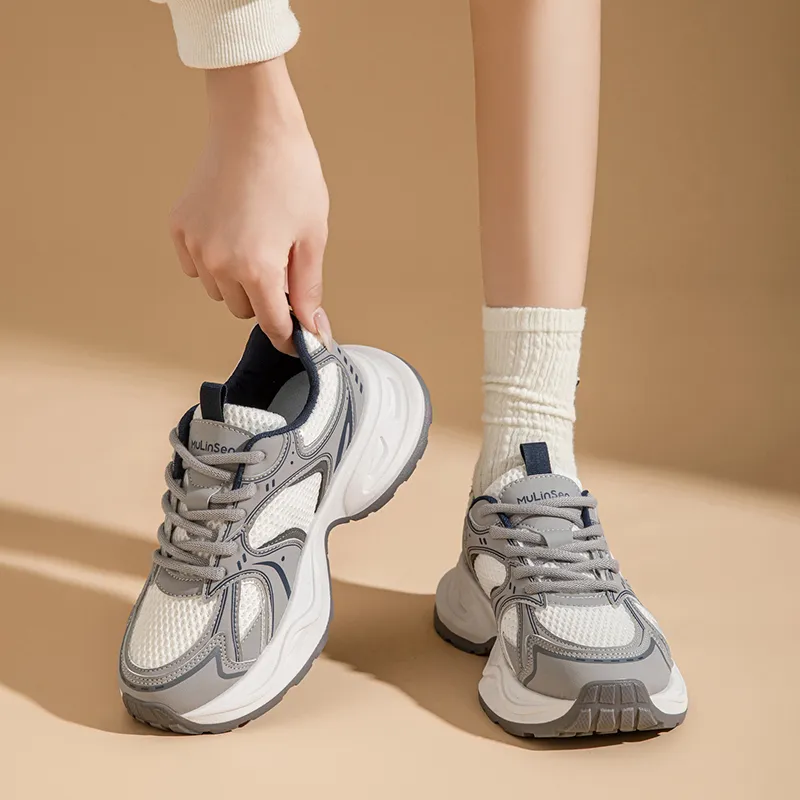 Mulinsen Slip Resistant, Abrasion Resistant, Lightweight Low Top Chunky Sneakers Women's-11