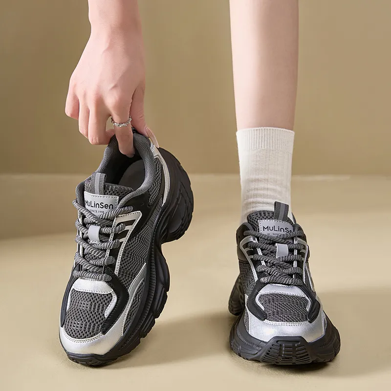 Mulinsen Slip Resistant, Abrasion Resistant, Lightweight Low Top Chunky Sneakers Women's-8