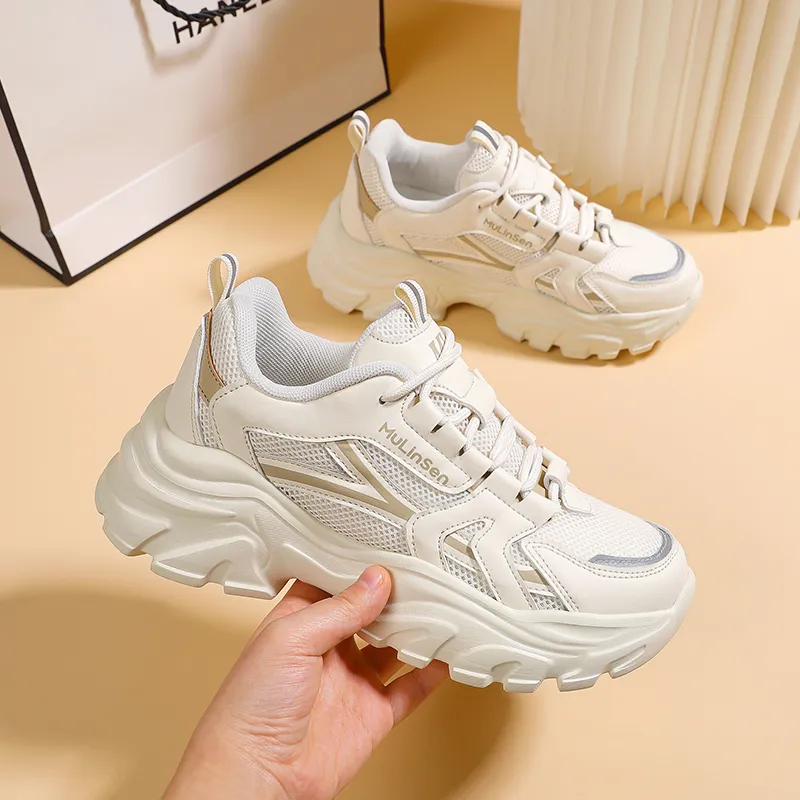 Mulinsen Slip Resistant, Abrasion Resistant, Lightweight Low Top Chunky Sneakers Women's-12