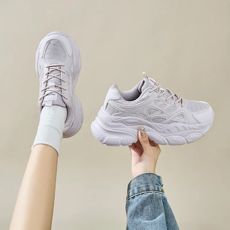 Mulinsen Anti Slip And Wear Resistant Height Increasing Low Top Chunky Sneakers Women's-9