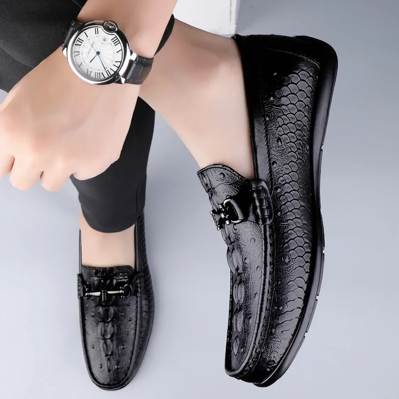 Mulinsen Men's Casual Shoes Men Low Top Black Glossy/Black Pattern-5