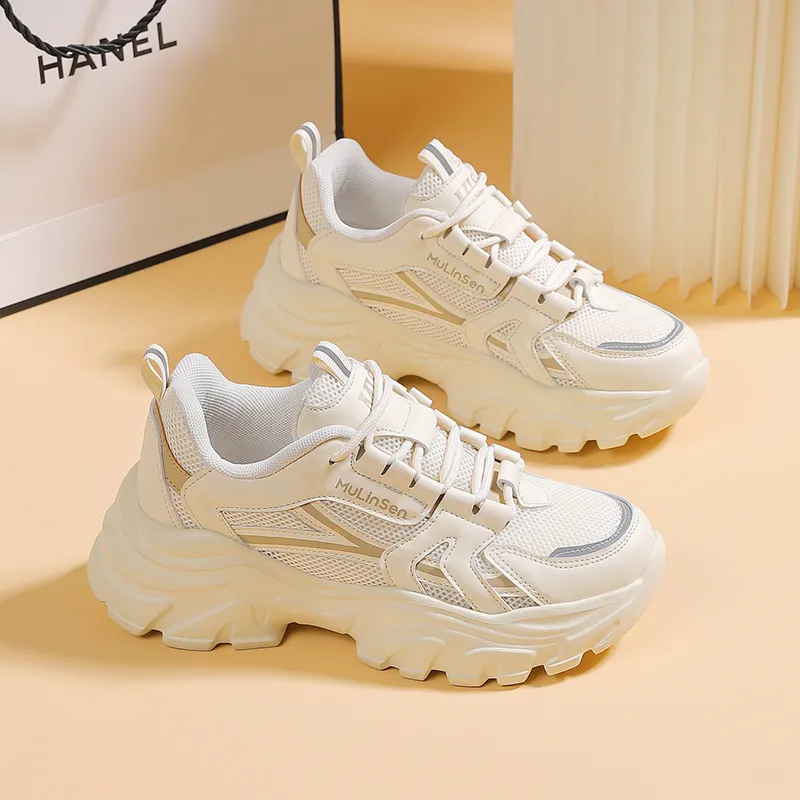 Mulinsen Slip Resistant, Abrasion Resistant, Lightweight Low Top Chunky Sneakers Women's-10