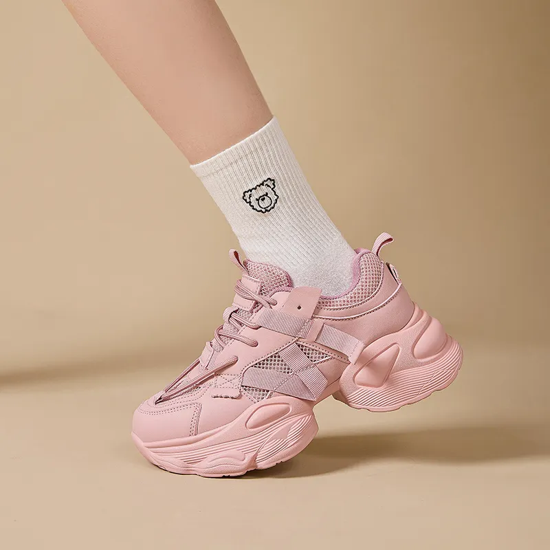 Mulinsen Slip Resistant, Abrasion Resistant, Breathable, Lightweight Low Top Chunky Sneakers Women's-6