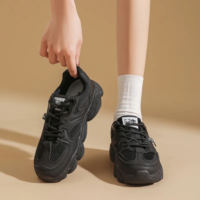 Mulinsen Slip Resistant, Abrasion Resistant, Lightweight, Height Increasing Low Top Chunky Sneakers Women's-3