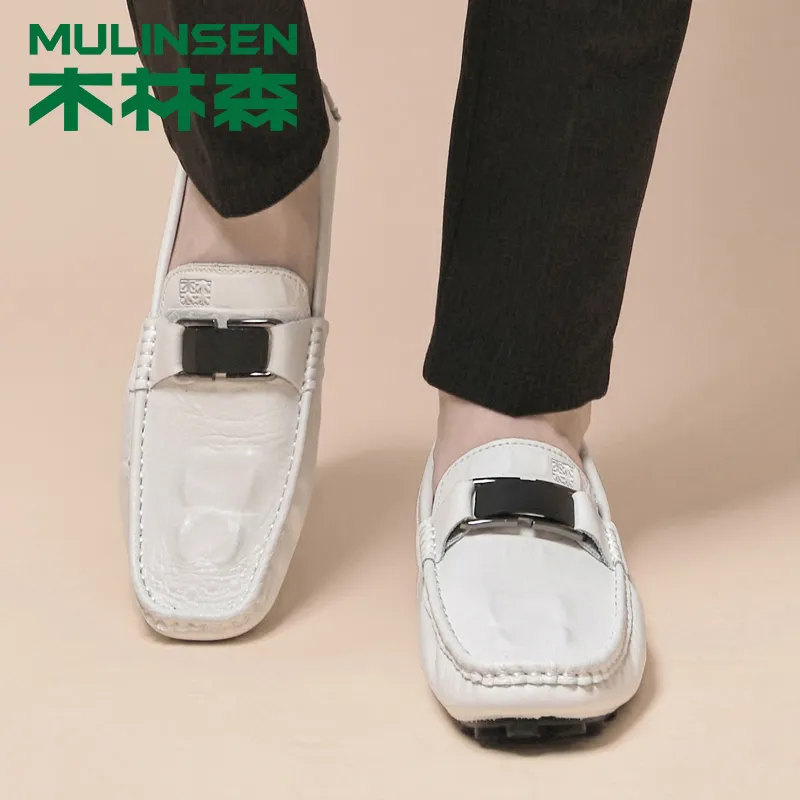 Mulinsen Gommino Loafers Men Black/Blue/White/Gray-22