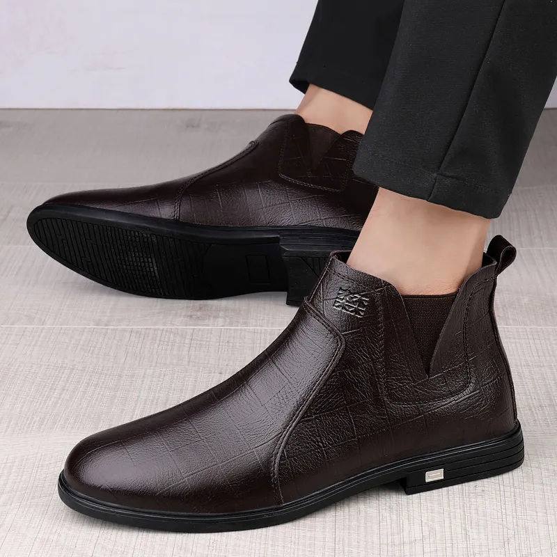 Mulinsen Ankle Boots Men Black/Dark Brown-15