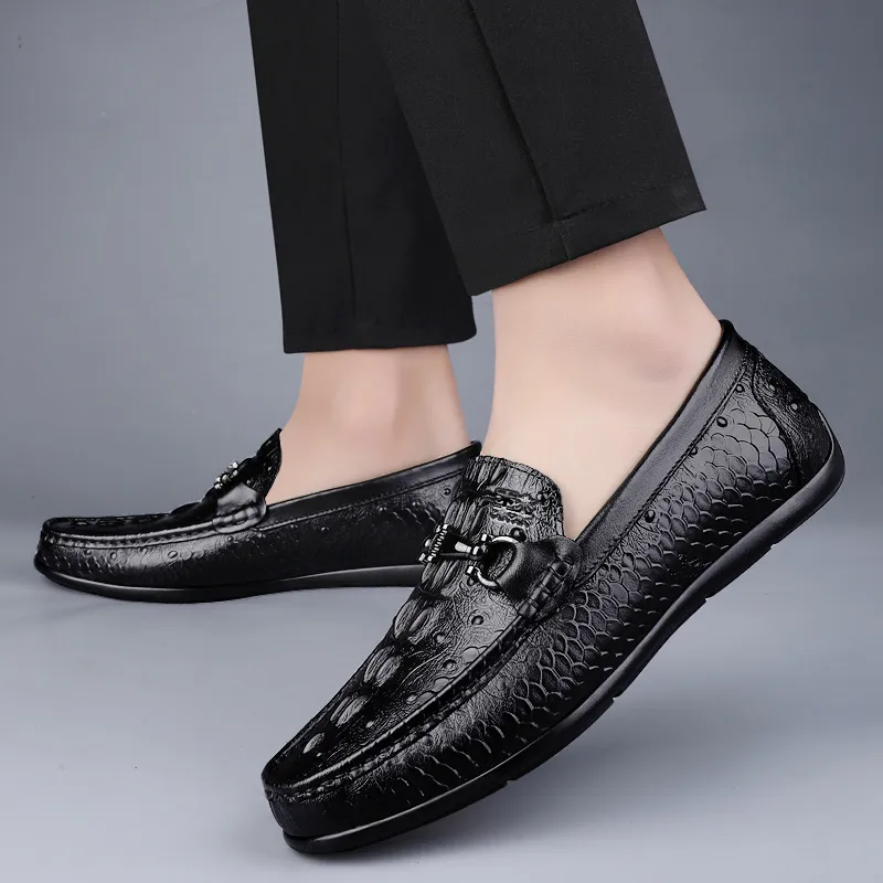 Mulinsen Men's Casual Shoes Men Low Top Black Glossy/Black Pattern-3