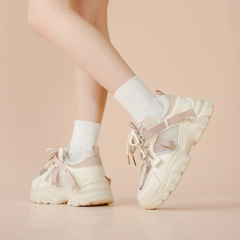 Mulinsen Slip Resistant, Abrasion Resistant, Lightweight, Height Increasing Low Top Chunky Sneakers Women's-6