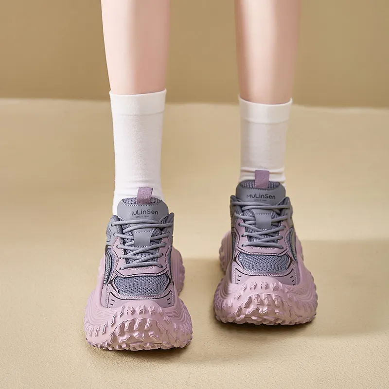 Mulinsen Anti Slip And Wear Resistant Height Increasing Low Top Chunky Sneakers Women's-12