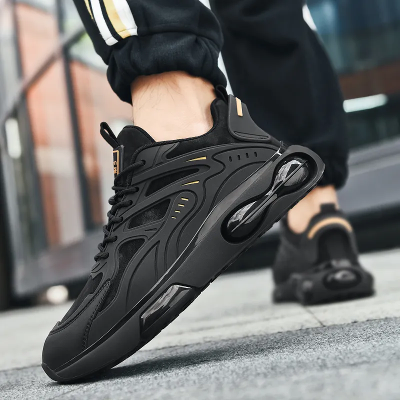Mulinsen Slip Resistant, Abrasion Resistant, Thermal Low Top Casual Shoes Men's Black Gold-12