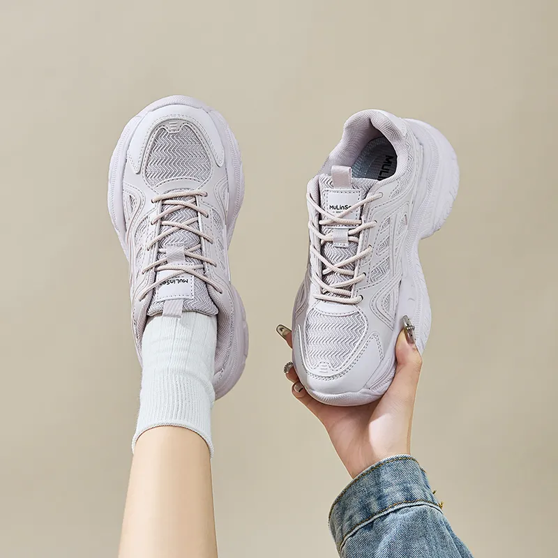 Mulinsen Anti Slip And Wear Resistant Height Increasing Low Top Chunky Sneakers Women's-8