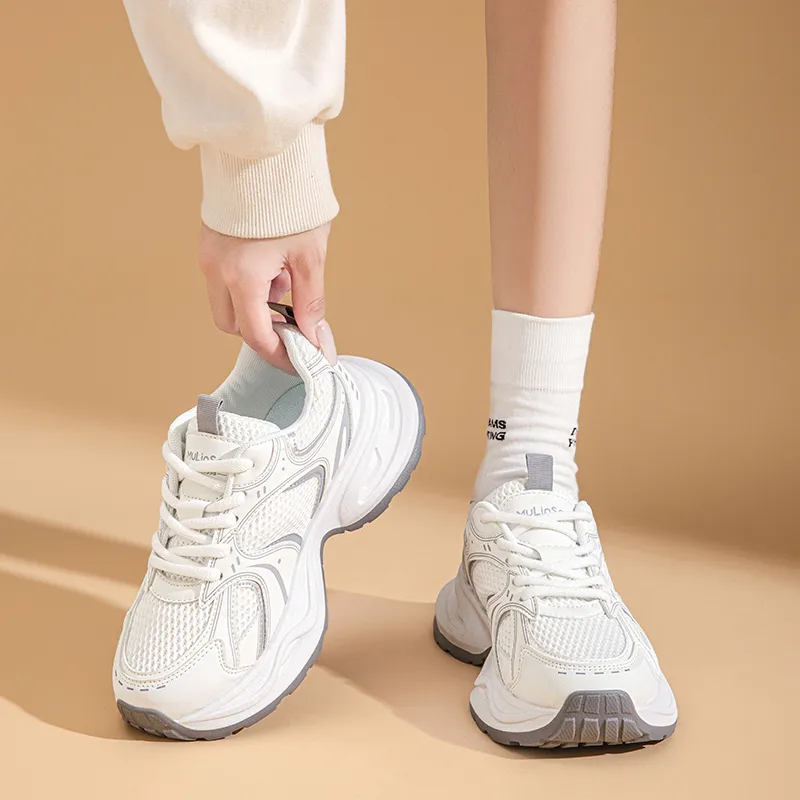 Mulinsen Slip Resistant, Abrasion Resistant, Lightweight Low Top Chunky Sneakers Women's-4