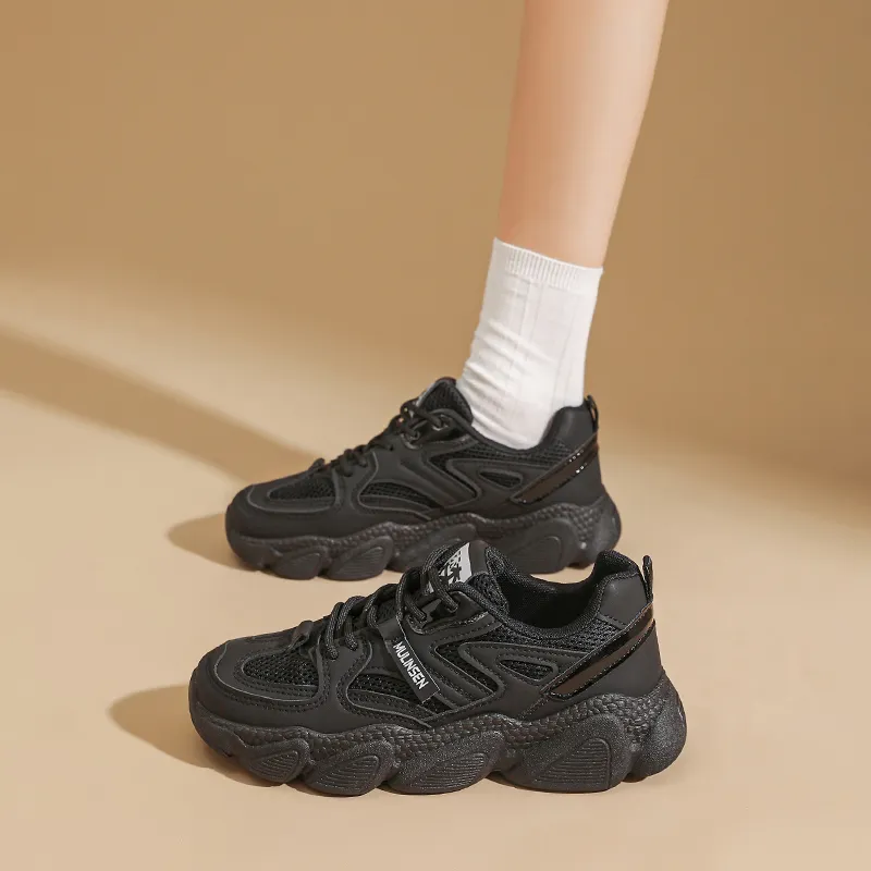 Mulinsen Slip Resistant, Abrasion Resistant, Lightweight, Height Increasing Low Top Chunky Sneakers Women's-5
