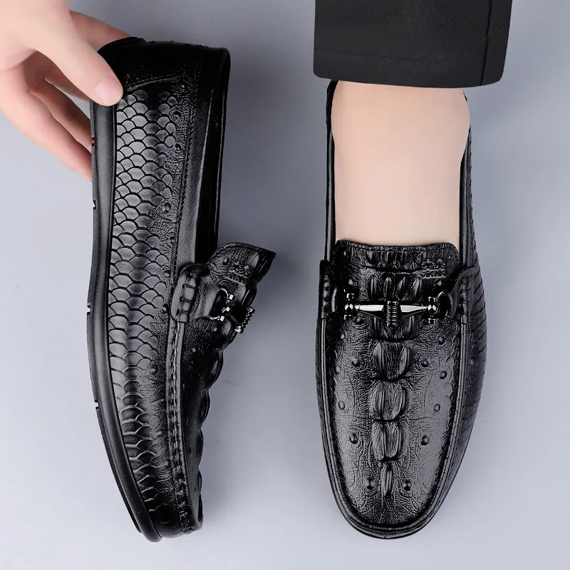 Mulinsen Men's Casual Shoes Men Low Top Black Glossy/Black Pattern-6