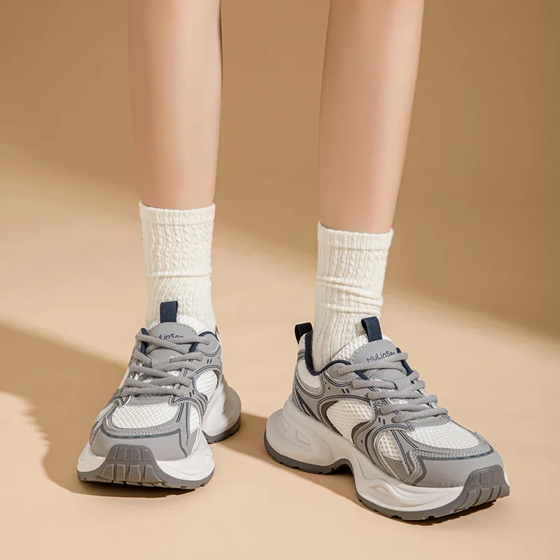 Mulinsen Slip Resistant, Abrasion Resistant, Lightweight Low Top Chunky Sneakers Women's-12