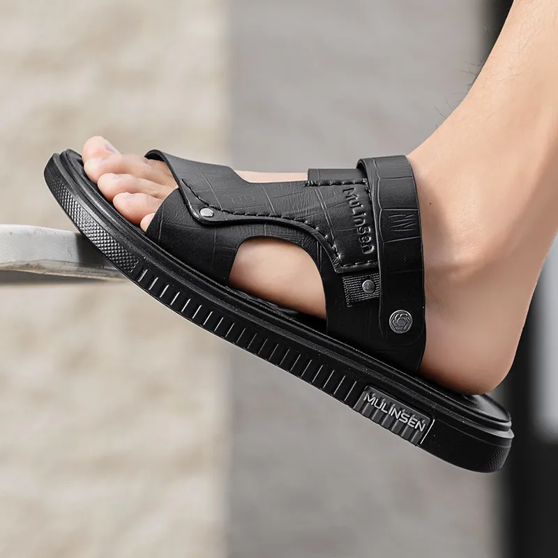 Mulinsen Beach Sandals Men Black-3